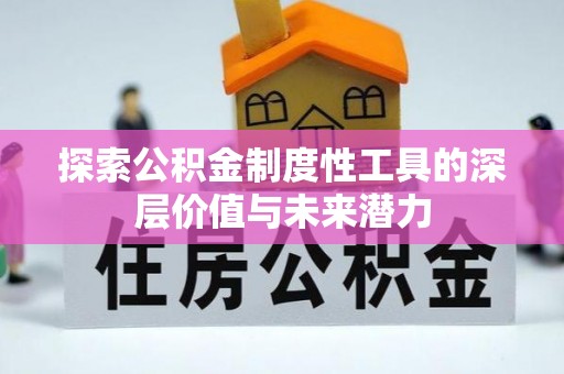 石林探索公积金制度性工具的深层价值与未来潜力